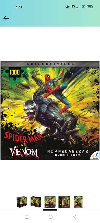Amazon: Novelty Corp Rompecabezas de Colección Marvel Comics Venom 1000 Piezas | Envío prime