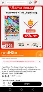 Aliexpress: Paper Mario: The Origami King Mario de papel: The Origami King juegos nintendo switch
