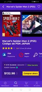 ENEBA: Volvió spiderman 2 japonés PS5 de 150 aprox