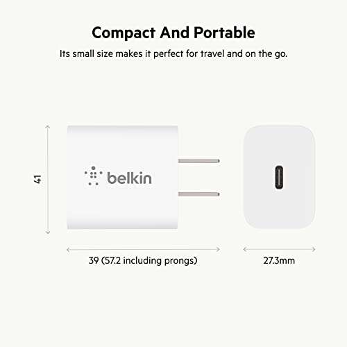 Amazon: Belkin BBC005-WH Cargador de Pared PD USB-C, 20W,