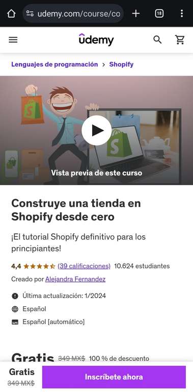 Udemy: Construye una tienda en Shopify desde cero