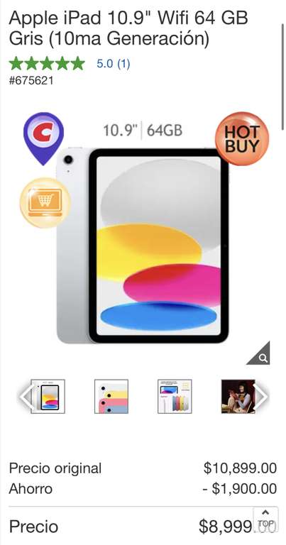 Costco: iPad 10.9 10ma Gen con TDC Costco
