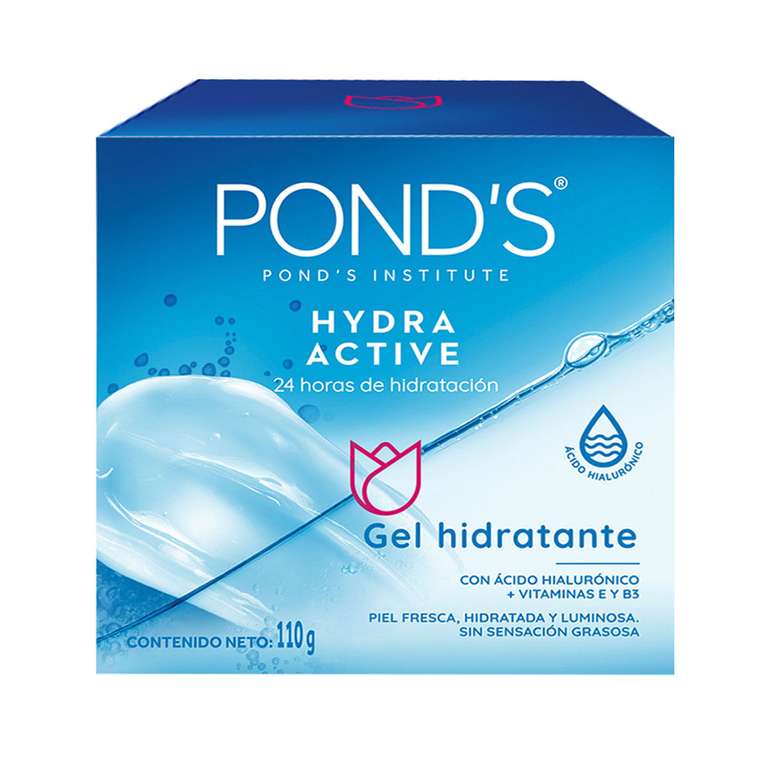 Chedraui: POND'S HYDRA ACTIVE, Gel hidratante con ácido hialuronico, 110gr. (Leer descripción, precio puede variar por ciudad y sucursal)