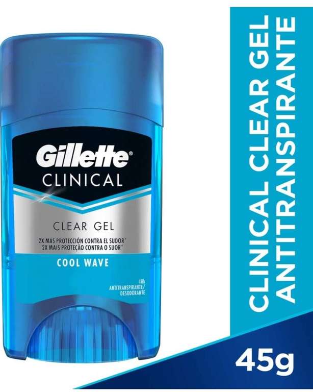 Amazon: Gillette Endurance Clínical Cool Wave Clear Gel Desodorante 45 g/ Planea y Ahorra, envío gratis con Prime