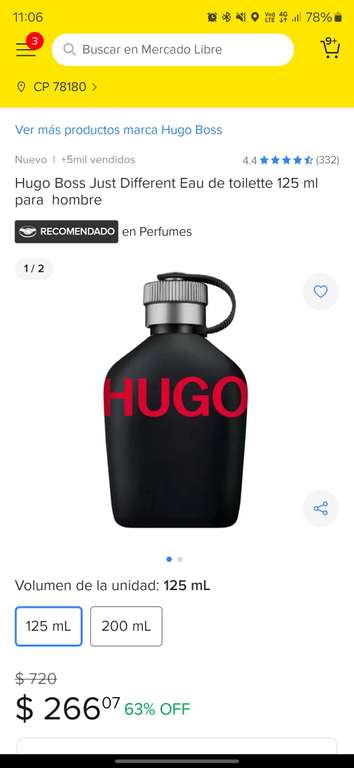 Mercado Libre: Perfumes $266 (Hugo Boss, S Ferragamo, Etc)