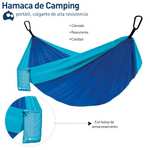 Amazon: Bluelander Hamaca Portátil para Acampar de Adultos, Hamaca de Camping, Fabricada de Tela Nailon con Correas para Árboles