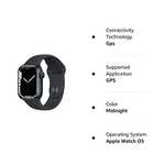 Amazon: Apple Watch Series 7 (GPS, 41MM) Caja de aluminio medianoche con correa deportiva medianoche, Regular (Reacondicionado)