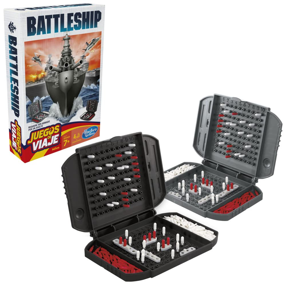 AMAZON: Mini Juegos Hasbro Gaming, Battleship Clásico Grab and Go Game, Juego de Mesa en Versión Viaje, Versión Español