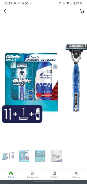 Bodega Aurrerá - Máquina para afeitar Gillette Mach3 + cartucho + shampoo Head & Shoulders men 180 ml