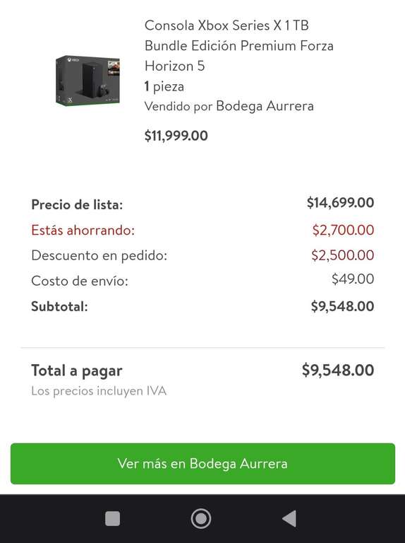 Bodega Aurrera: Consola Xbox series x