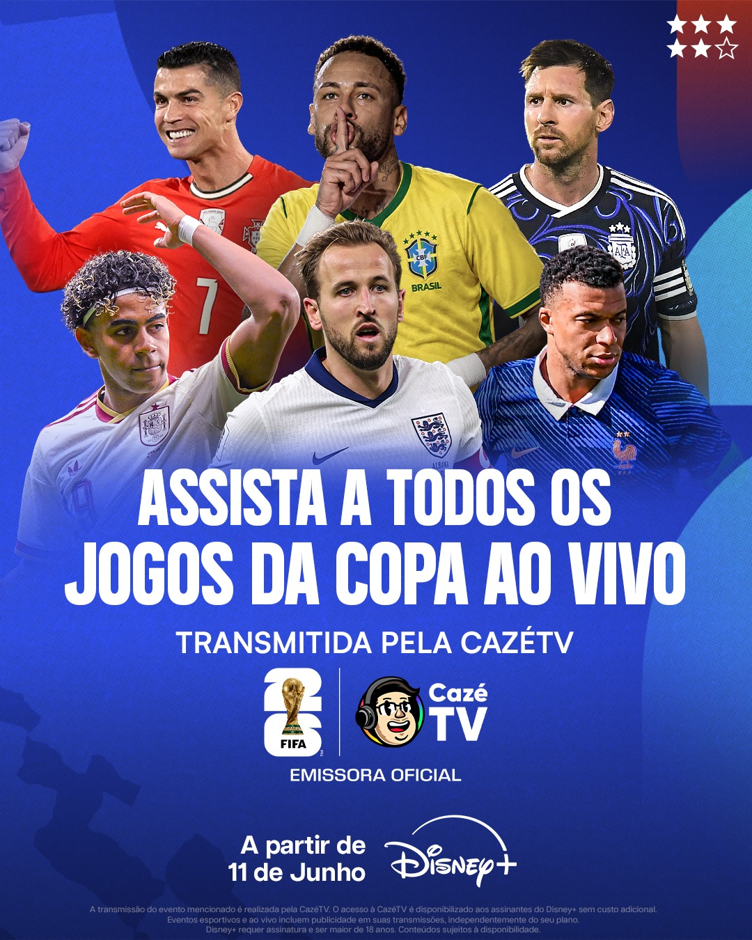 Disney+: Mundial completo incluído (104 partidos) | VPN con ubicación de Brasil.