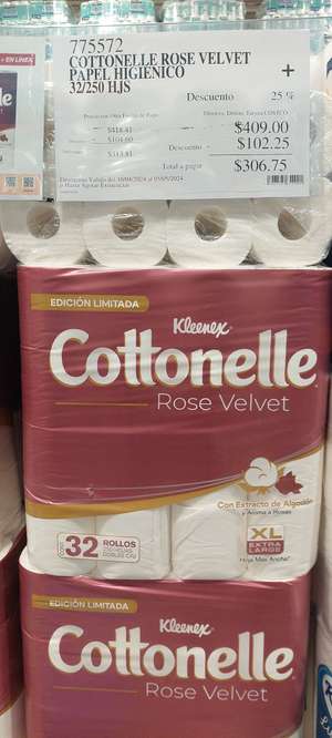Costco Metepec: Cottonelle Rose Volvet 32/250