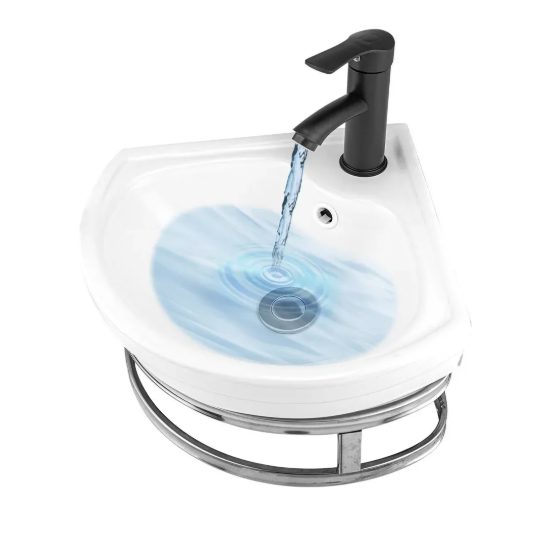 Mercado Libre: Lavabo de Cerámica para baño en esquina con soporte y monomando