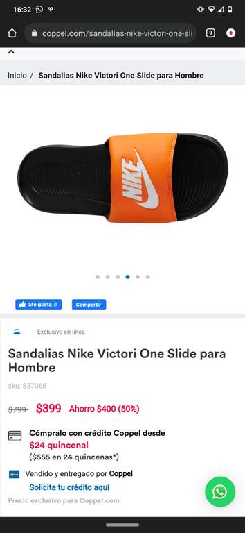 Coppel: Sandalias Nike victori one