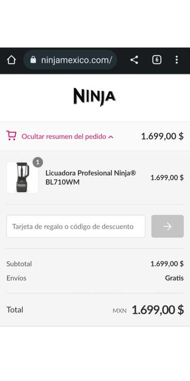 Ninja Store: LICUADORA NINJA BL710WM | Con Kueski