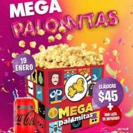 Cinemex: Combo Día de la Palomita, Palomas Mega + Refresco de 355 ml. (Uber Eats, DiDi Food o Rappi)