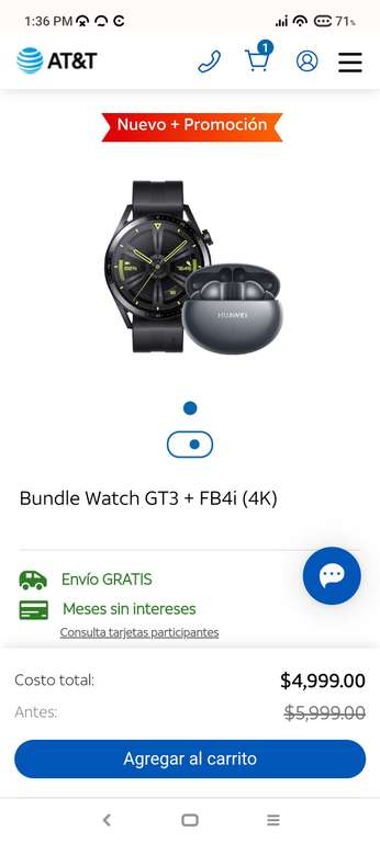 AT&T Bundle Watch GT3 + FREE buds 4i