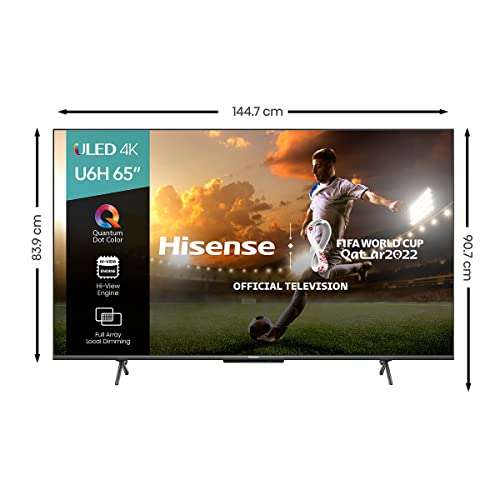Amazon: Hisense Pantalla 65" 4K Smart ULED 65U6H Google TV (2022)