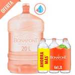 Bonafont: Agua natural 20 L + envase + pack 6x1 2L