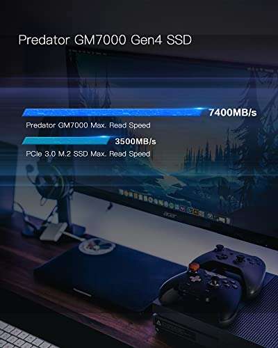 Amazon: SSD Predator GM7000-1TB - Lectura: 7400MB/s y Escritura: 6700MB/s