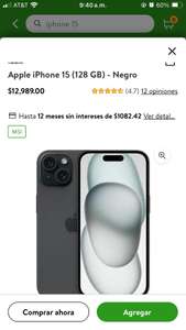 Bodega Aurrera: iPhone 15 128GB (negro) | hasta 18 MSI