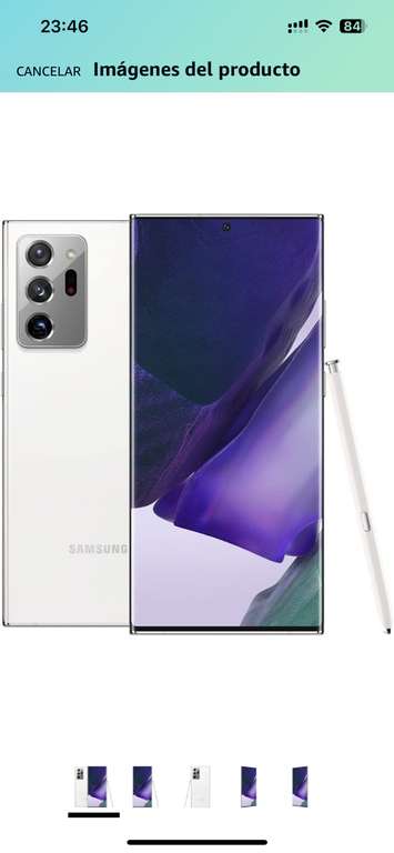 Amazon: Samsung Electronics Galaxy Note 20 Ultra 5G| Versión de Estados Unidos | 128 GB de almacenamiento | Mystic White (Reacondicionado)