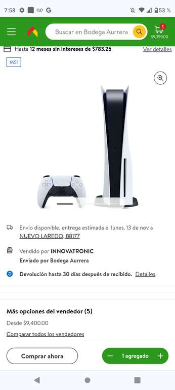 Consola PlayStation 5 825 GB Blanco Edición Estándar