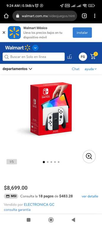 Walmart: Nintendo Switch Oled - HSBC Digital 20%