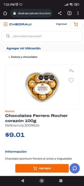 Chedraui - Ferrero Rocher corazon de 100 gramos error de precio