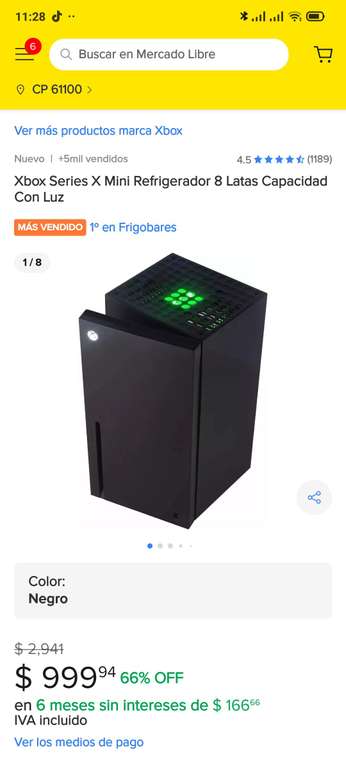 Mercado Libre: Series X Mini refrigerador