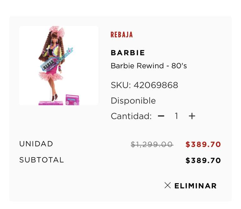 El Palacio de Hierro: Barbie Collector, Rewind 80s Noche de fiesta