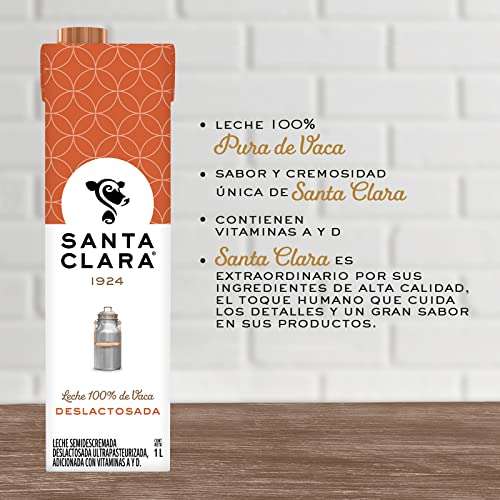 Amazon: Leche Santa Clara Deslactosada 1 litro con 12 pzas con Planea y Cancela