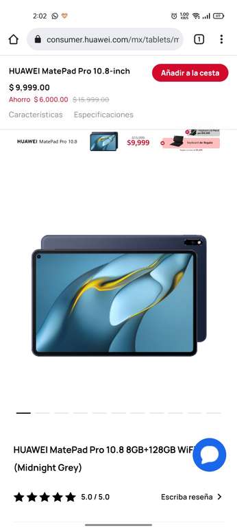 Huawei: MatePad Pro 10.8 8GB+128GB WiFi 6 (Midnight Grey) + Keyboard y M-Pencil