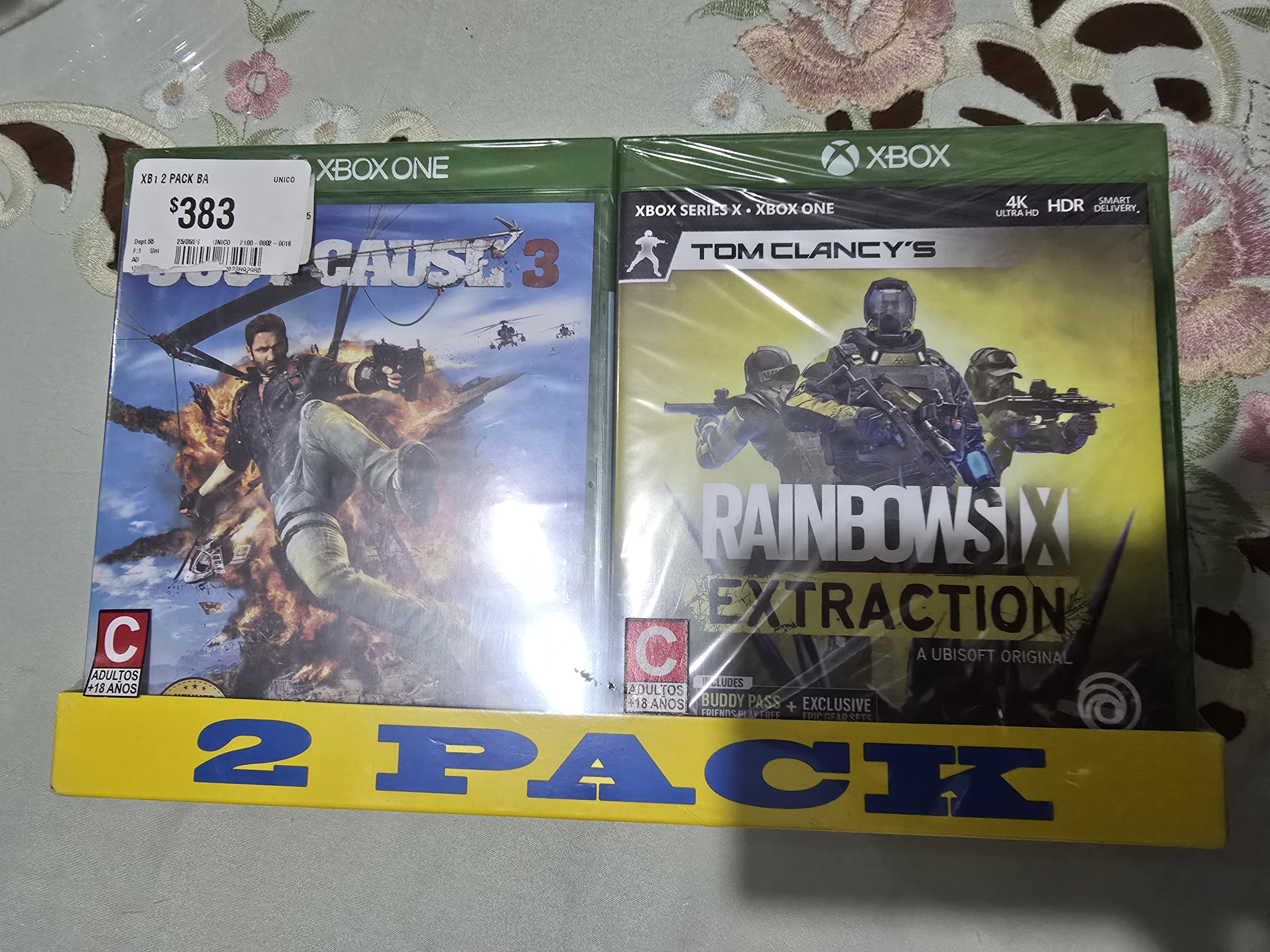 Bodega Aurrera: 2 Pack Xbox One, Just Cause 3 + Rainbow Six Extaction