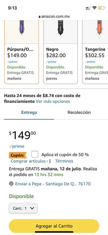 Amazon: a mitad de precio cargador SOLO EL MORADO. RapidX X2 Purple 2 Port Car Charger