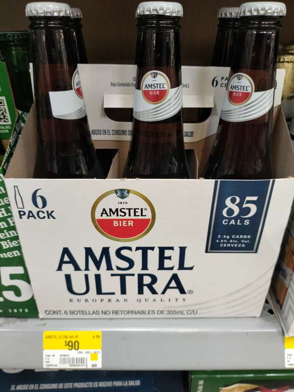 Cerveza Amstel Ultra 6 pack $90 Walmart