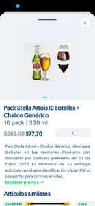 JOKR: 10 cervezas Stella Artois + chalice a $77.70