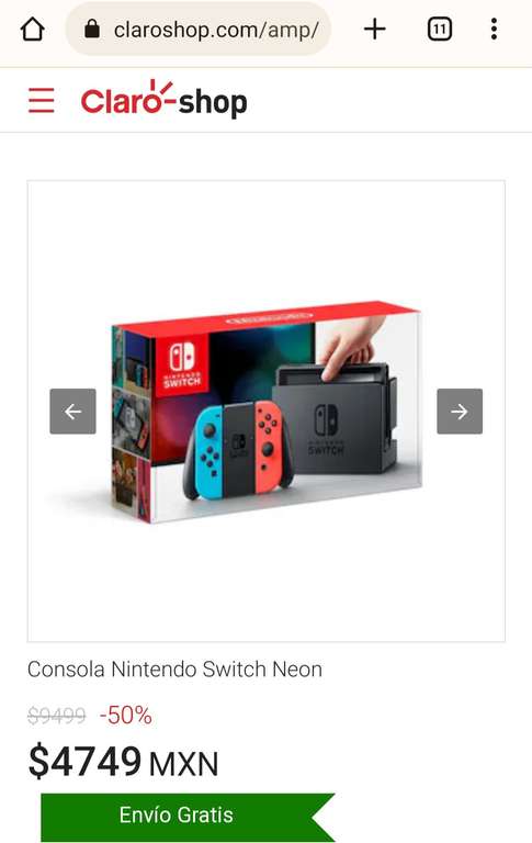 Claro Shop: Nintendo Switch Neon