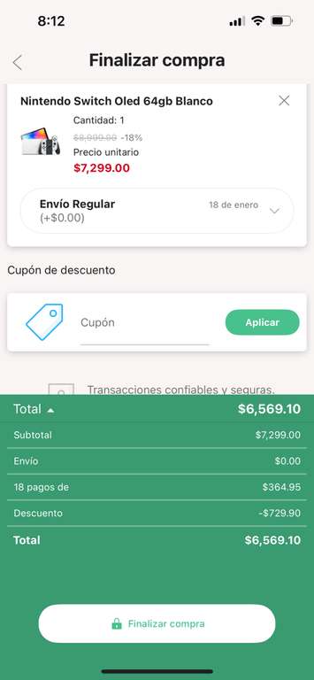 Linio: NINTENDO SWITCH OLED con paypal