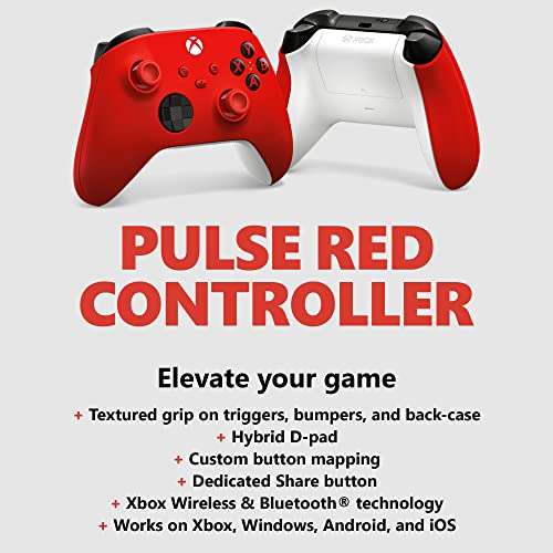 Amazon, Walmart, Aurrera, Sam's y Mercado Libre : Control Inalámbrico Xbox– Pulse Red - Standard Edition