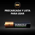 Amazon: DURACELL - Pilas AAA recargables NiMH, baterías alta capacidad de carga 900mAh 1.2V, paquete con 4 pilas recargables (pre-cargadas)