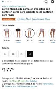 Amazon: Calvin Klein falda short