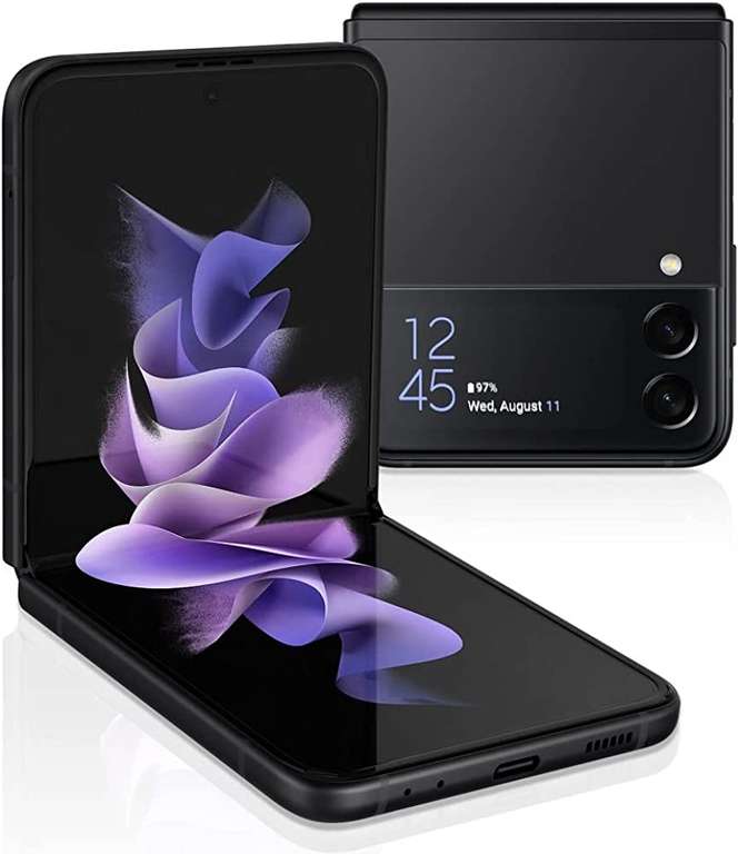 Amazon USA: SAMSUNG Galaxy Z Flip 3 5G - Desbloqueado de fábrica, versión estadounidense, 128 GB, color negro fantasma (renovado)