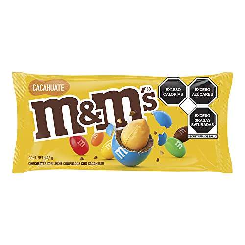Amazon: M&Ms Chocolate 24 Pack Chocolate con Cacahuate, 44.3g c/u. 1kg Total