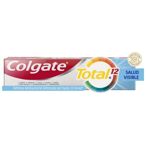 Amazon: Colgate Pasta Dental, Total 12, Salud Visible Multibeneficios, 12 Horas de Defensa Antibacterial 150 ml