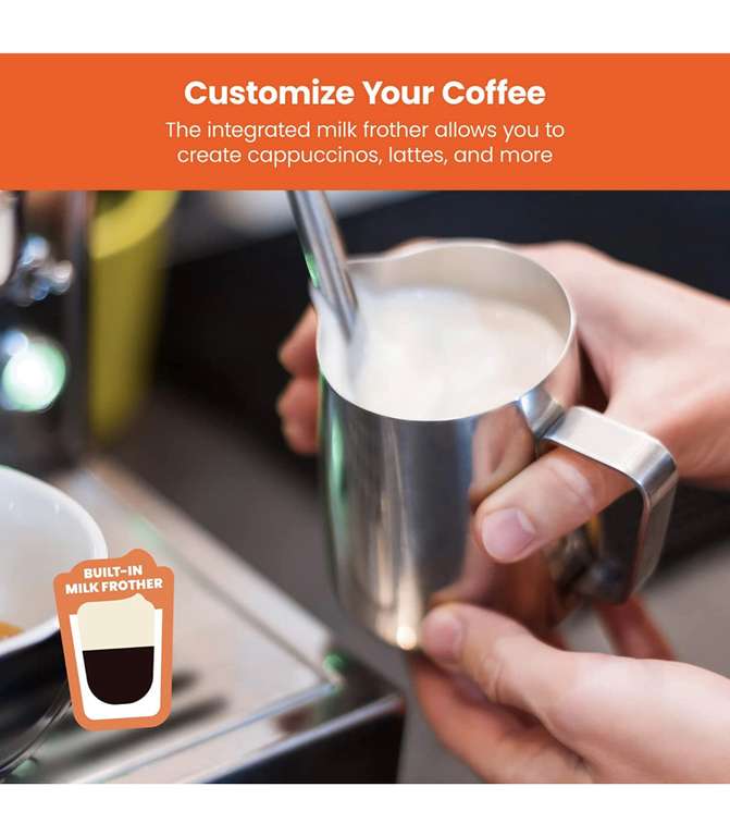 Amazon: Máquina de espresso Chefman: Capuchino, latte y más, depósito de agua de 1.8 litros | Envío gratis con Prime