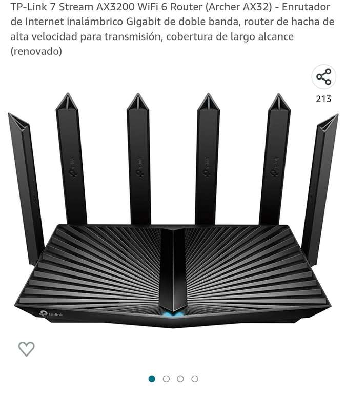 Amazon: TP-Link 7 Stream AX3200 WiFi 6 Router renovado