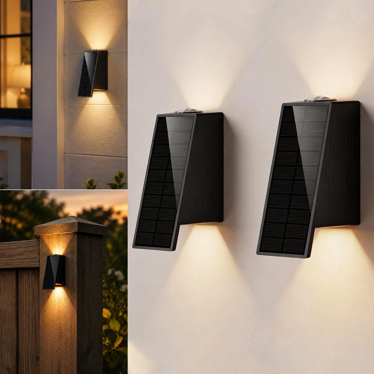 Amazon: Paquete de 2 Luces solares de Pared para Exteriores