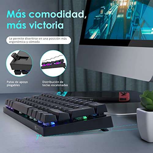 Amazon: SANGKEE Teclado Gaming en Español Mecánico