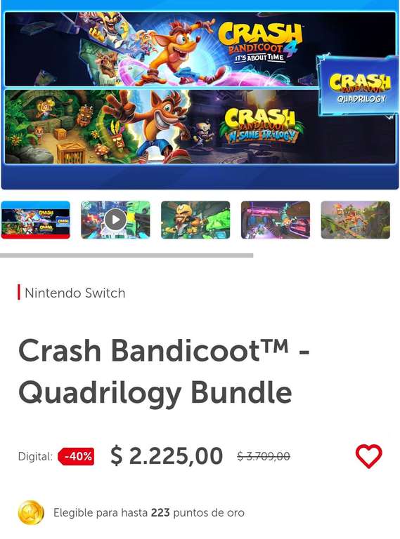 Nintendo eShop Argentina: Crash quadrilogy